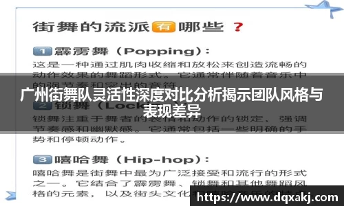 广州街舞队灵活性深度对比分析揭示团队风格与表现差异